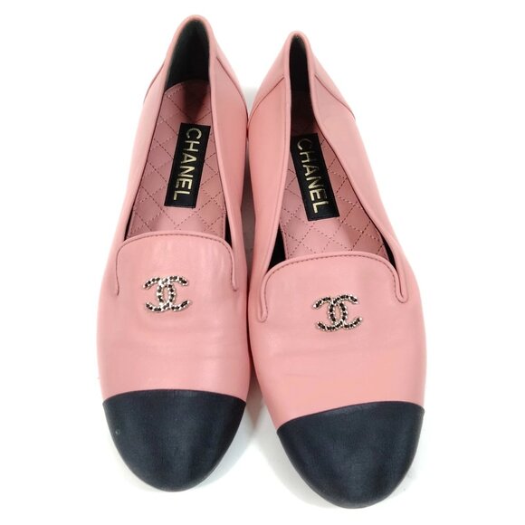 Authentic Chanel Flat Shoes Women Pinks Leather calf mn424-121225 - Picture 2 of 9